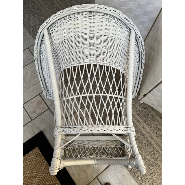 Victorian Early 20th Century Antique Wicker Chair W/New Cushion For Sale - Image 3 of 12