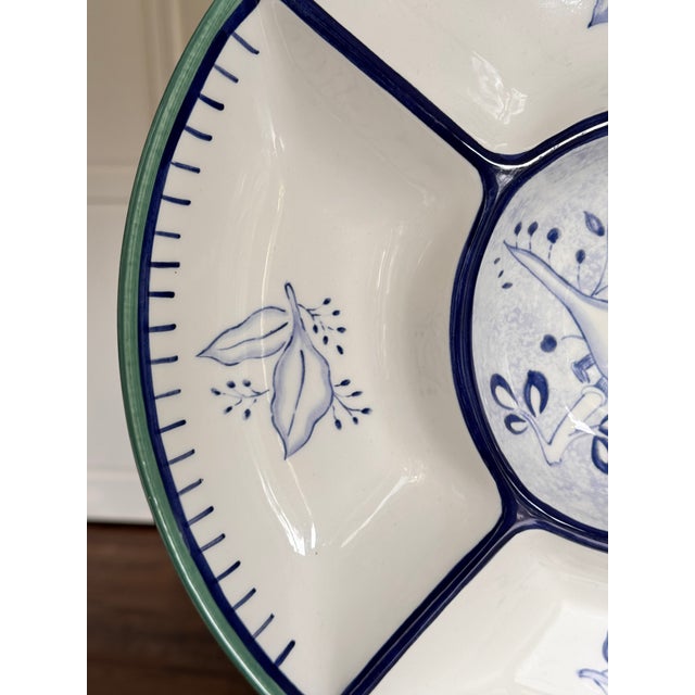 Made in Portugal Villeroy & Boch Bluebird Pattern Chip & Dip For Sale In Seattle - Image 6 of 11