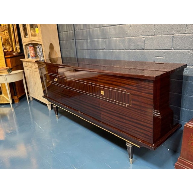 Art Deco Mid 20th Century French Mahogany Art Deco Sideboard For Sale - Image 3 of 5