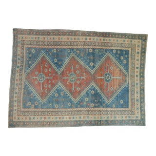 1950s Vintage Caucasian Pomegranate Medallion Wool Carpet For Sale