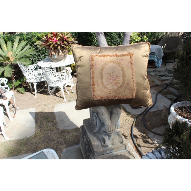Late 19th Century Antique French Aubusson Pillow For Sale In San Diego - Image 6 of 7