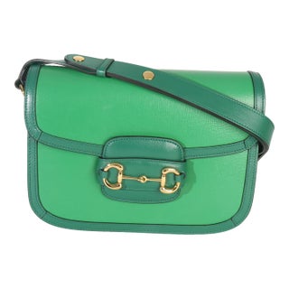 Emerald Green Azalea Calfskin Horsebit 1955 Shoulder Bag For Sale