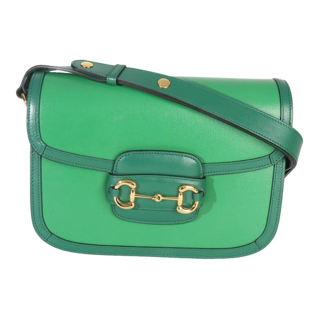 Emerald Green Azalea Calfskin Horsebit 1955 Shoulder Bag For Sale