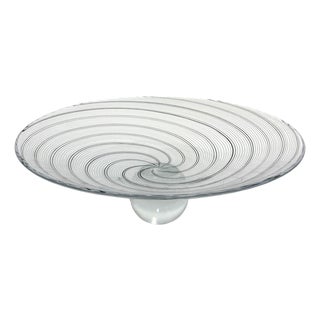 Spiral Stripe Palace Footed Bowl For Sale