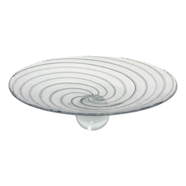 Spiral Stripe Palace Footed Bowl For Sale
