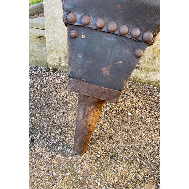 Large Antique Blacksmiths Bellows in Genuine Wood and Leather, 1890s For Sale - Image 14 of 15