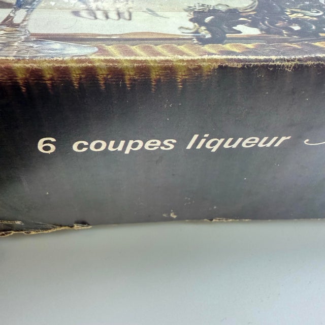 Glass 1970s Cristal D’Arques St Germain Crystal Coupe Glasses 9cl Includes Original Box France - Set of 6 For Sale - Image 7 of 12