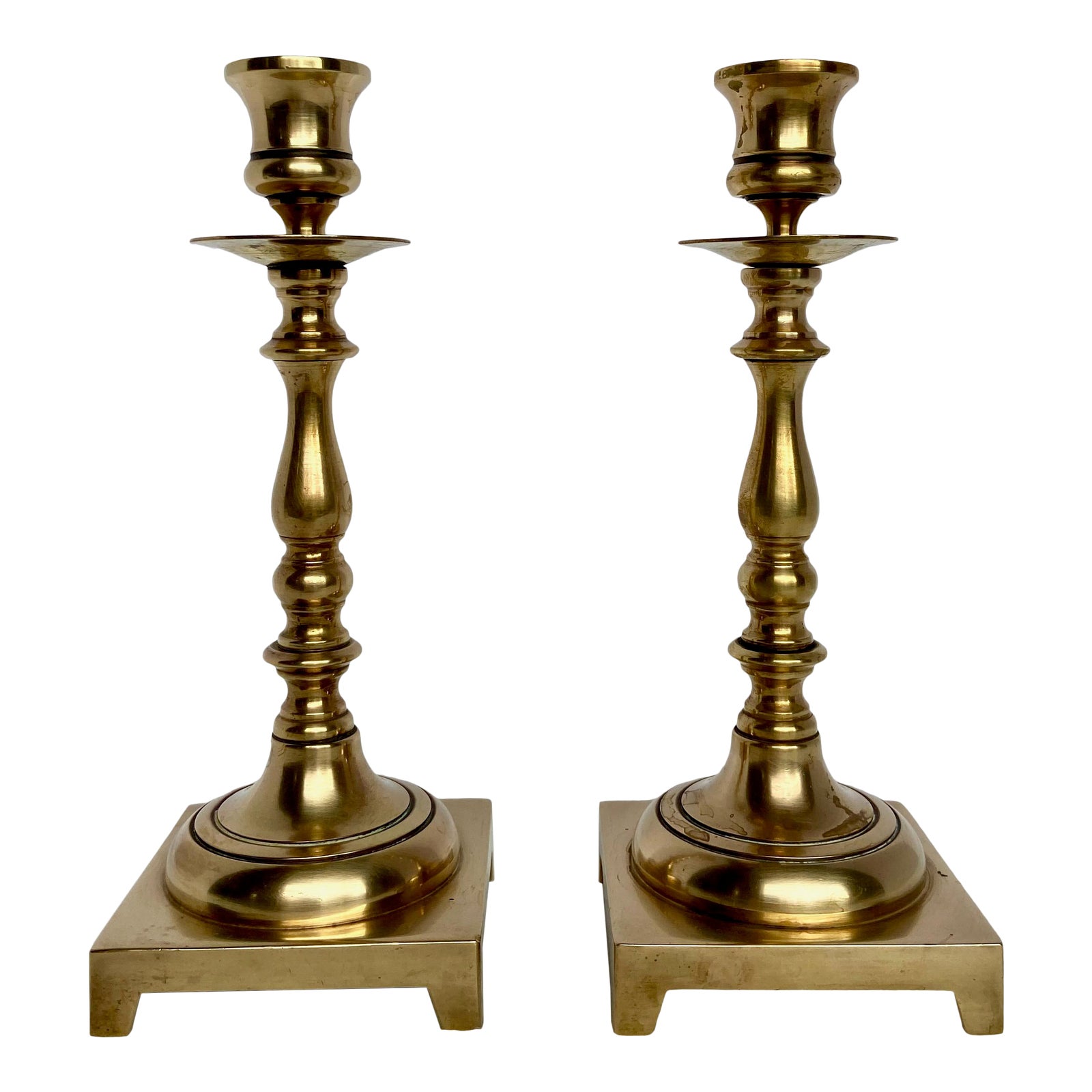 Antique Brass Candlesticks, a Pair Chairish