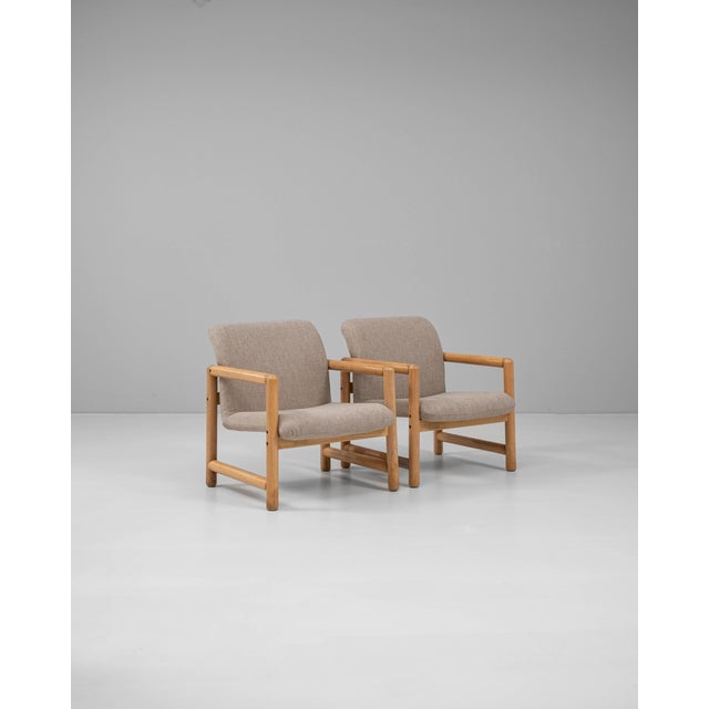 Wood 20th Century Czech Upholstered Armchairs - A Pair For Sale - Image 7 of 18