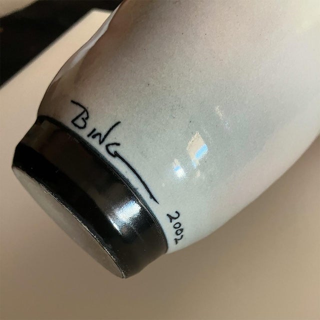 Ceramic Bing Gleitsman 2002 Vintage Porcelain Face Vase For Sale - Image 7 of 11