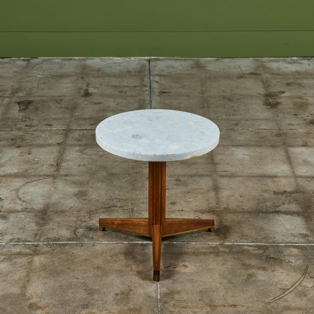 Edward Wormley Terrazzo Round Side Table for Dunbar For Sale - Image 11 of 12