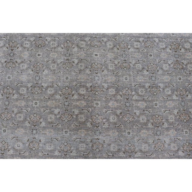 Antique Persian Tabriz Rug in All-Over Herati in Shades of Lavender and Tan For Sale - Image 9 of 12