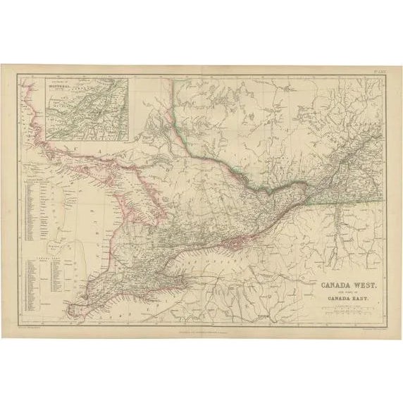 Antique Map of Canada West and Part of Canada East by W. G. Blackie, 1859 For Sale - Image 6 of 6