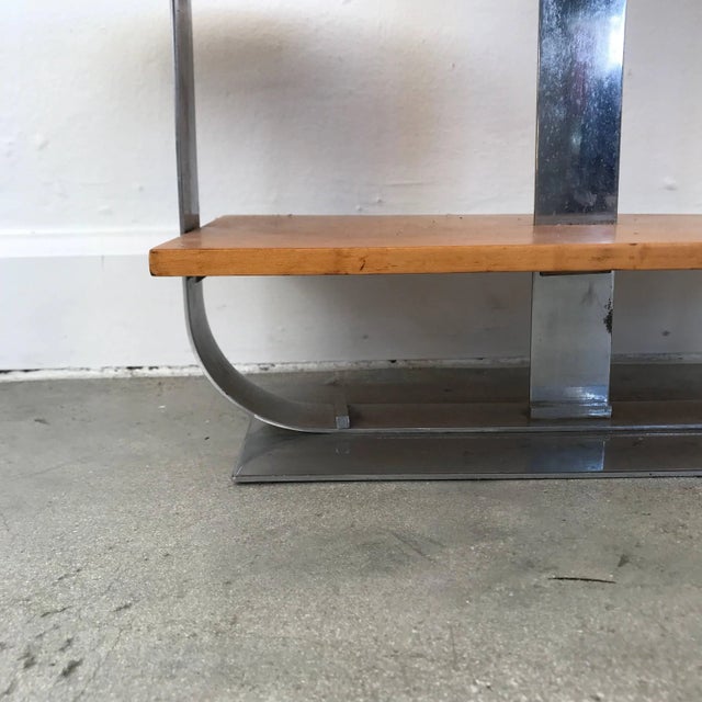 Donald Deskey Art Deco Chrome and Maple Burl Wood Side or End, Occasional Table For Sale - Image 9 of 10