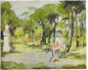 Franco Marzilli, Ballerina in the Park, Oil Painting, 1970s