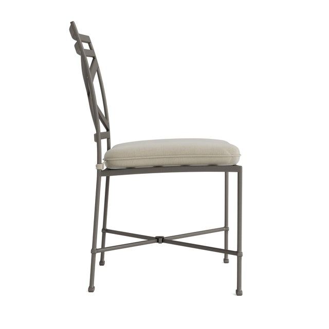 Contemporary Brown Jordan Venetian Side Chair, Mica frame with Fusion Meadow fabric For Sale - Image 3 of 11