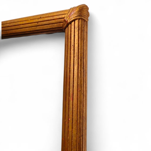 Friedman Brothers Mid-Century Modern Friedman Brothers Carved Wood Gilded Gold Leaf Overlay Mirror For Sale - Image 4 of 6