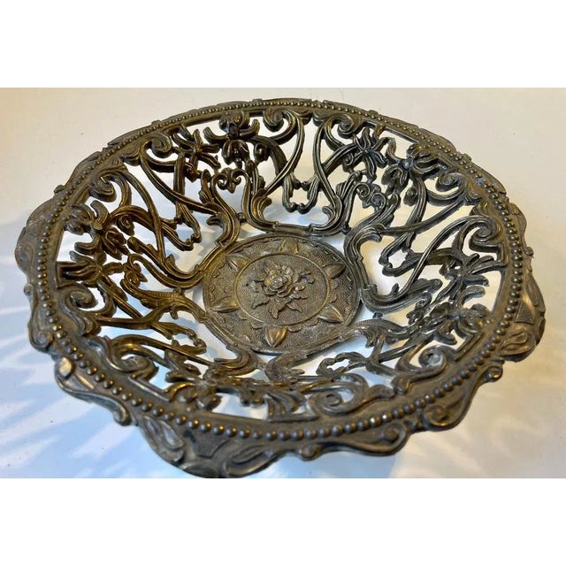 Vintage Italian Filigree Bowl in Brass For Sale - Image 10 of 10
