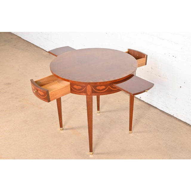 Baker Furniture Federal Inlaid Mahogany Tea Table or Occasional Side Table For Sale - Image 10 of 12