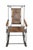 Very heavy wrought iron and carved mahogany rocking chair. Made of scrolled iron and carved oak featuring a pierced /...