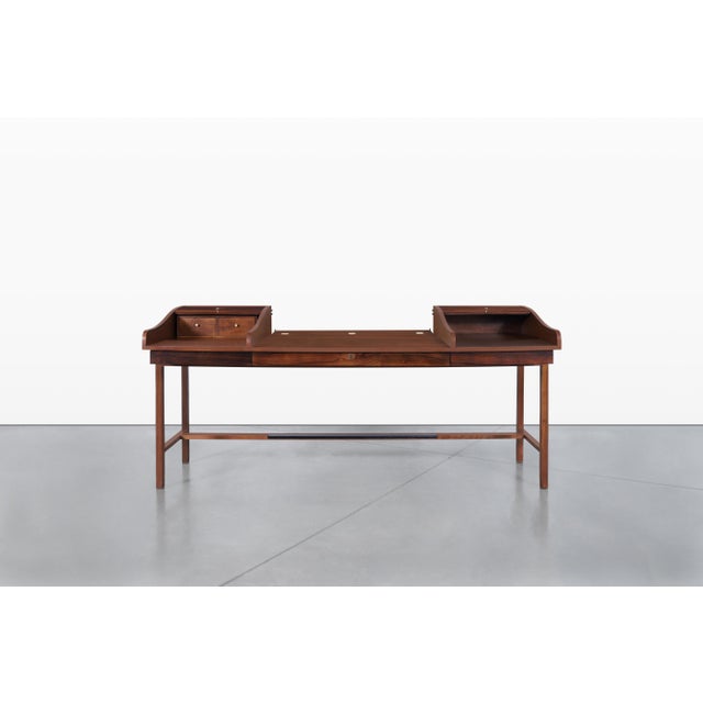 Vintage Rosewood Tambour Door Desk by Edward Wormley for Dunbar, 1950s For Sale - Image 9 of 15