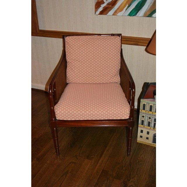 1970s Vintage Hickory Chair Company Cane & Mahogany Armchairs a Pair