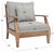 Contemporary Martinique Wood Patio Armchair - Natural / Grey For Sale - Image 3 of 8