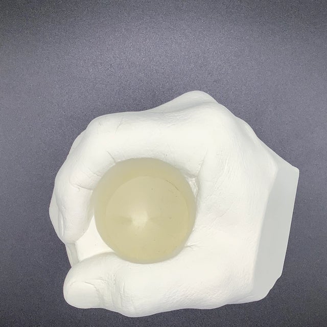 Ceramic Dapila White Ceramic Hand Fist Pencil Pen Holder For Sale - Image 7 of 13