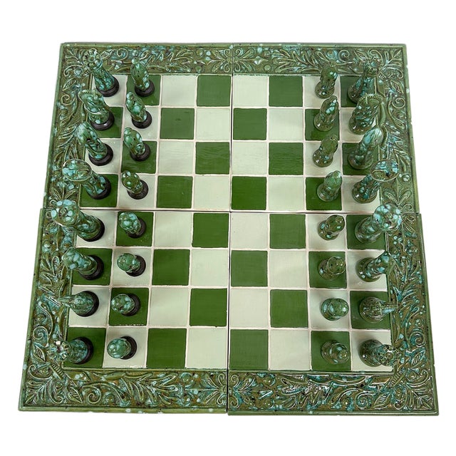 1960s Mid Century Italian Majolica Chess Set For Sale - Image 5 of 7