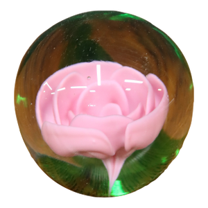Art Glass Rose Paperweight