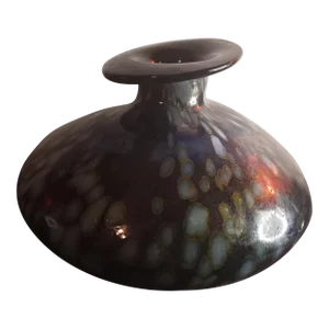 1980s Lois Gress Neil Metallic Iridescent Art Studio Raku Pottery Vase
