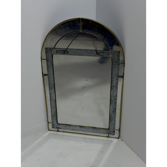 Italian Arched Wall Mirror with Blue Glass Frame in the style of Cristal Arte, 1970 For Sale - Image 11 of 12