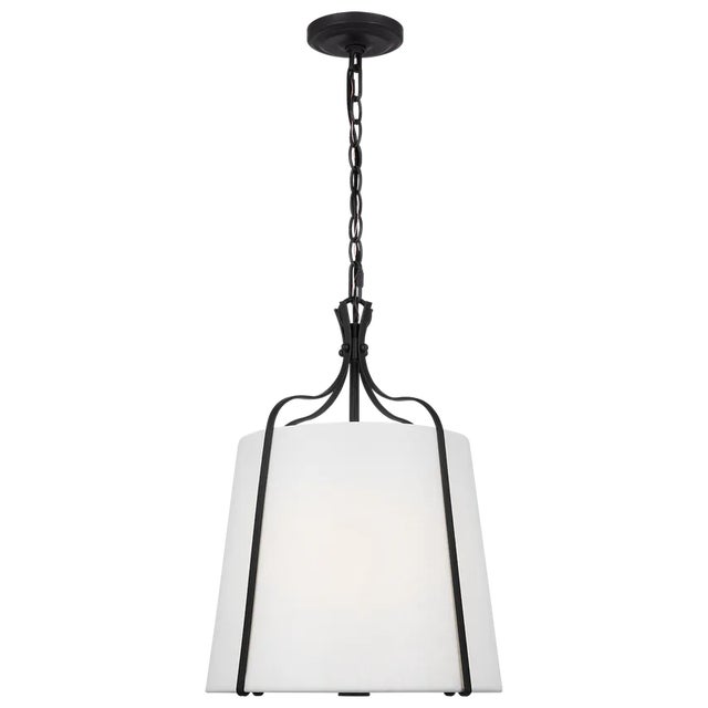 Transitional Alexa Hampton By Visual Comfort Studio Leander 1-Light Small Hanging Shade Pendant in Smith Steel For Sale - Image 3 of 3