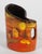 This is a Romulo Remus Verzolini Questa Maiolica red ceramic vase from Italy, featuring a signed mid-century design.