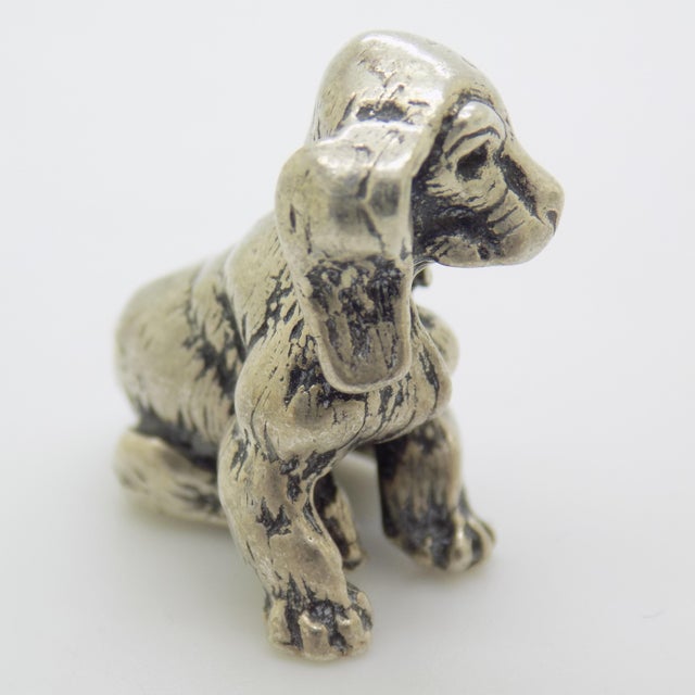 Metal Vintage Italian Handmade Genuine Silver 800 Puppy Dog Figurine, 1970s For Sale - Image 7 of 12