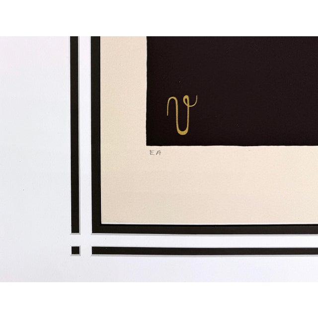 Art Deco Erté, Letter v Serigraph From Alphabet Suite, Hand Signed, Ea Edition, Framed, 1976 For Sale - Image 3 of 3