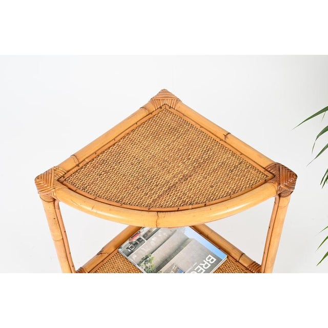 French Riviera Nightstands or Side Tables in Bamboo Rattan, Italy, 1970s, Set of 2 For Sale - Image 10 of 15