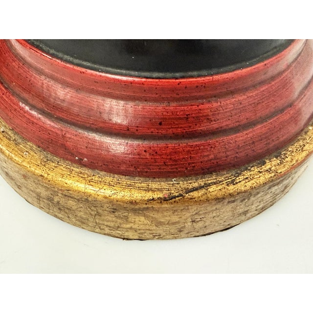 1960s Red Black & Gilt Ceramic Table Lamps, American Modern - a Pair For Sale - Image 17 of 18