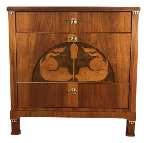 Small Biedermeier Chest With Dolphin Decor, 1820