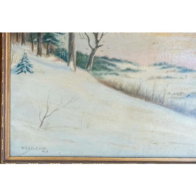 Early 20th Century American Luminist Winter Landscape Painting by William Van Zandt For Sale - Image 9 of 16