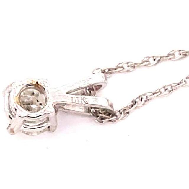 Metal 14 Karat White Gold Fancy Necklace With Diamond Round Pendant For Sale - Image 7 of 10