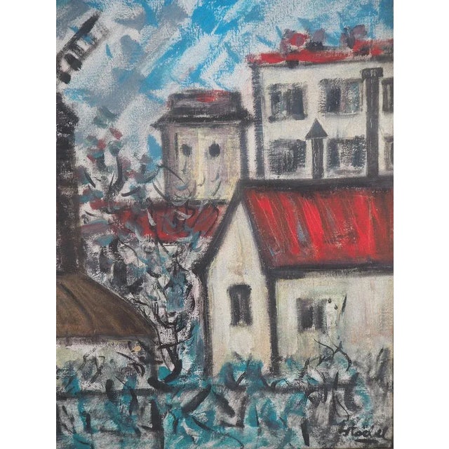 Edgar Stoebel, Montmartre, Le Moulin De La Galette, Oil on Canvas For Sale - Image 4 of 7