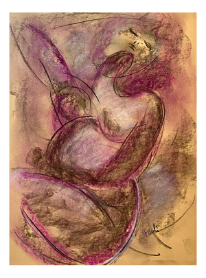 Gilbert Pauli, Future Mother, Pastel on Paper, 1990