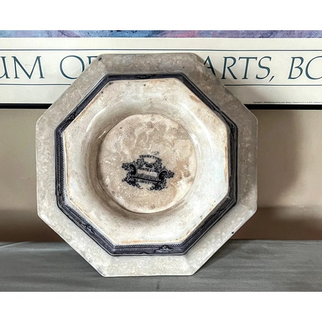 Ironware International 1841 Antique J. Goodwin Longton Montezuma Black Ironstone Octangle Bowl For Sale - Image 4 of 8