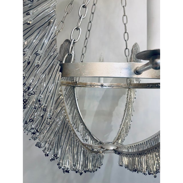 Silver Niermann Weeks for Visual Comfort Burnished Silver Leaf Calais Chandelier For Sale - Image 8 of 8