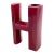 Space Age Red H Letter Shaped Ceramic Solifleur Vase, Marcel Radureau Ca. 1970 For Sale