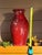 Original Owens Pottery Red Vase Seagrove NC- Copper Red Glaze-Chinese-Tall For Sale - Image 11 of 11