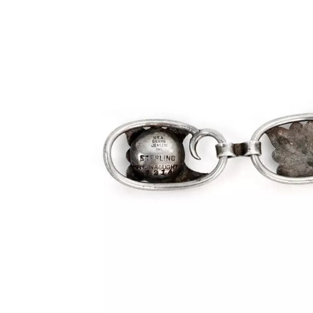 Georg Jensen Sterling Silver 6 Floral Link Bracelet For Sale - Image 12 of 12