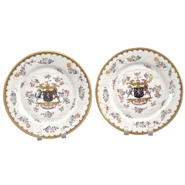 Armorial Porcelain Plates from Edmé Samson & Cie, 1890, Set of 2 For Sale - Image 11 of 11