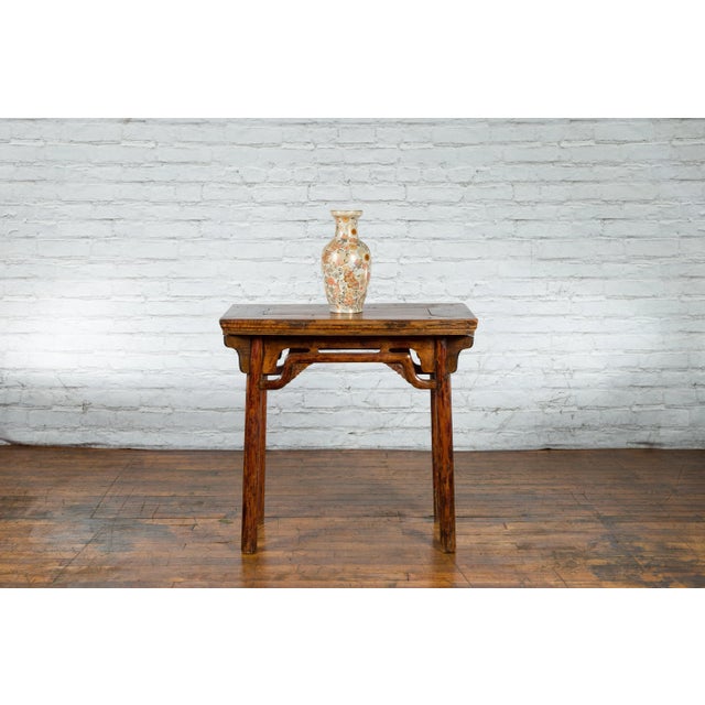 Mid 19th Century Chinese Qing Dynasty Ming Style Distressed Patina Elmwood Wine Table For Sale - Image 12 of 13